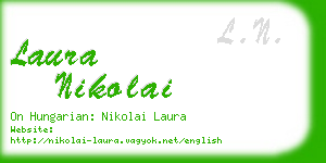 laura nikolai business card